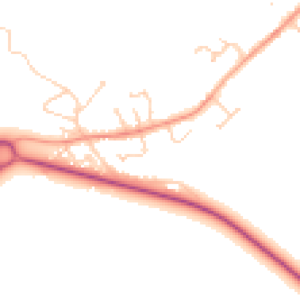 Daytime road noise heatmap for DN41 8BB