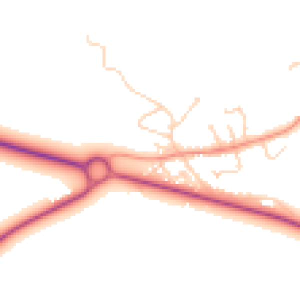 Daytime road noise heatmap for DN41 8BD