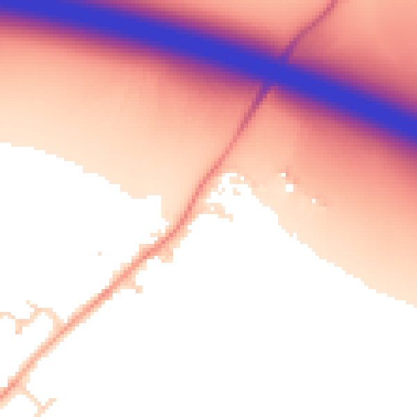 Daytime road noise heatmap for DN41 8BE