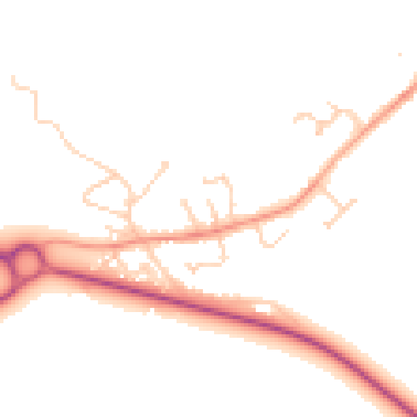 Daytime road noise heatmap for DN41 8BF