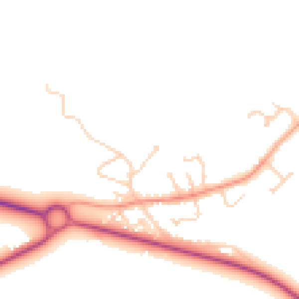 Daytime road noise heatmap for DN41 8BH
