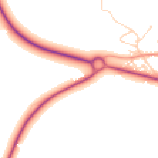 Daytime road noise heatmap for DN41 8BT