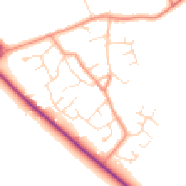 Daytime road noise heatmap for DN41 8DE
