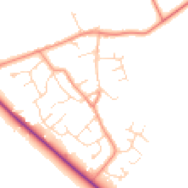 Daytime road noise heatmap for DN41 8EE