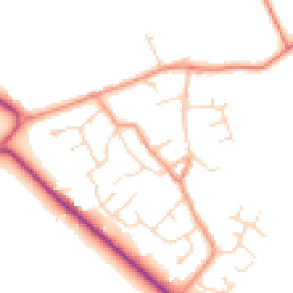 Daytime road noise heatmap for DN41 8EF