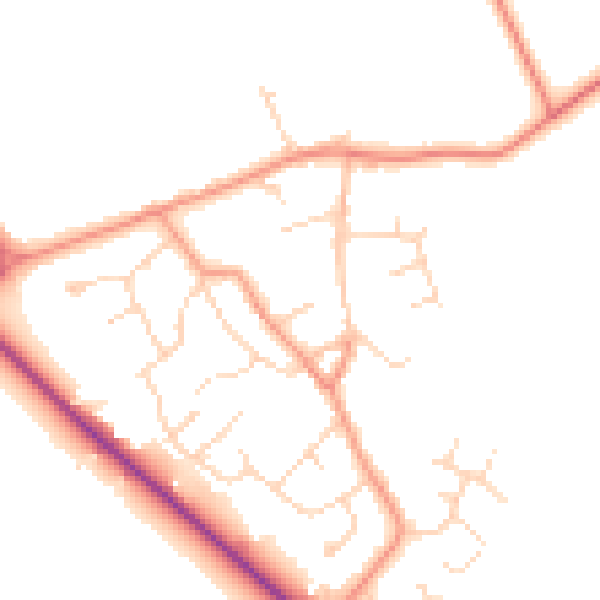 Daytime road noise heatmap for DN41 8EG