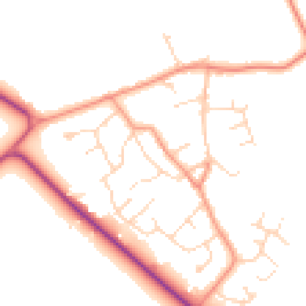Daytime road noise heatmap for DN41 8EH