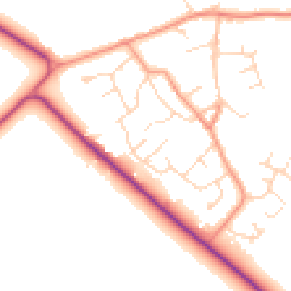 Daytime road noise heatmap for DN41 8EL