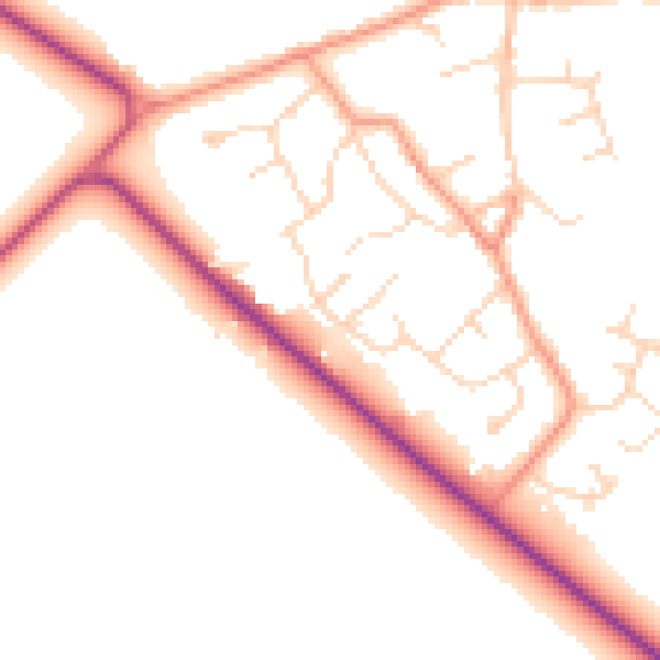 Daytime road noise heatmap for DN41 8EN