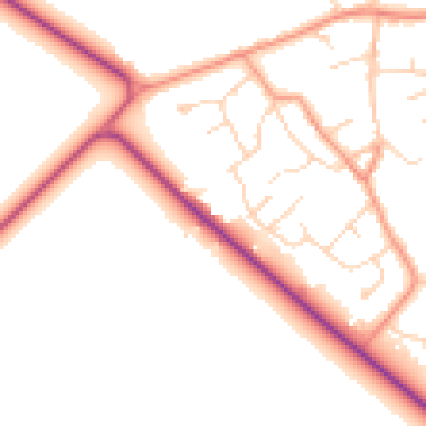Daytime road noise heatmap for DN41 8EP