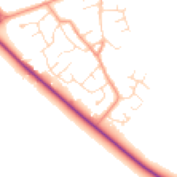 Daytime road noise heatmap for DN41 8ES