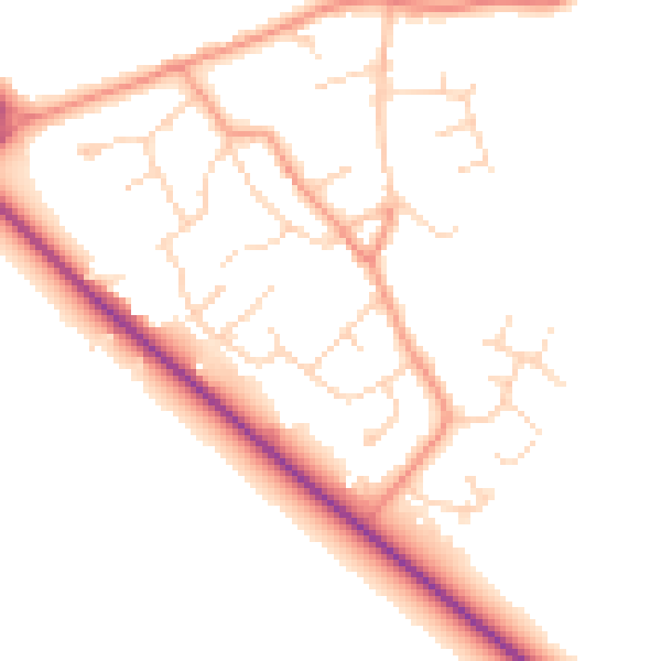 Daytime road noise heatmap for DN41 8ET