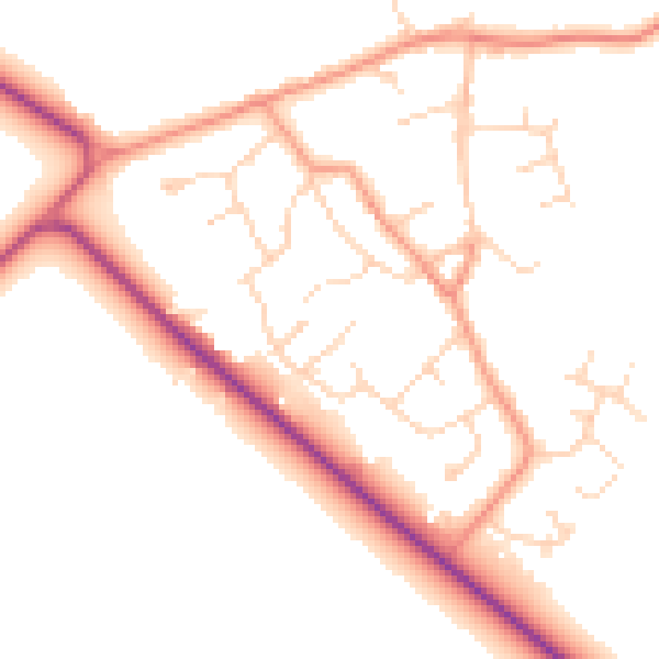 Daytime road noise heatmap for DN41 8EX
