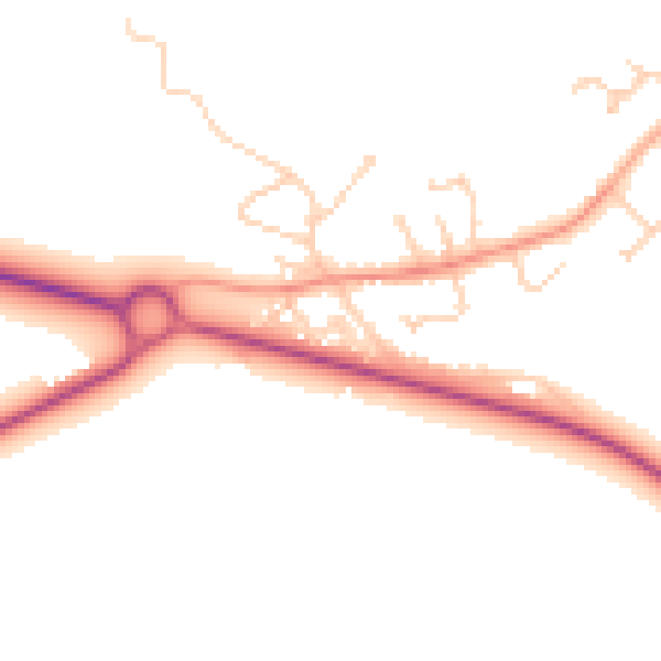 Daytime road noise heatmap for DN41 8FN