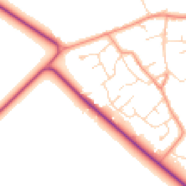 Daytime road noise heatmap for DN41 8HB