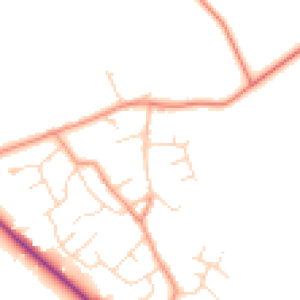 Daytime road noise heatmap for DN41 8HE