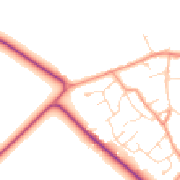 Daytime road noise heatmap for DN41 8HN