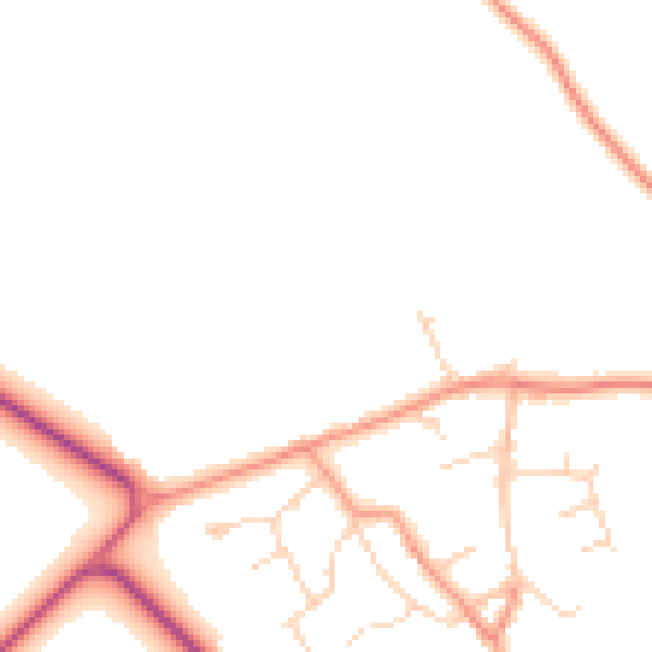 Daytime road noise heatmap for DN41 8HU