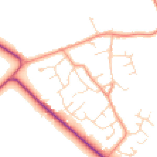 Daytime road noise heatmap for DN41 8RA