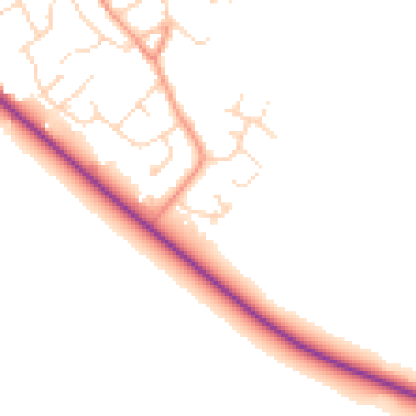 Daytime road noise heatmap for DN41 8RB