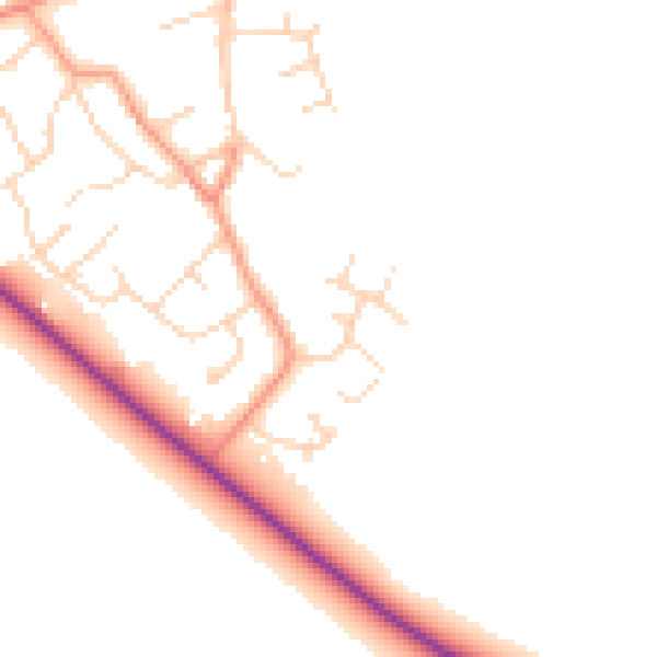 Daytime road noise heatmap for DN41 8SA