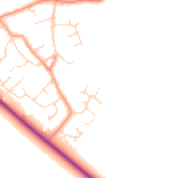 Daytime road noise heatmap for DN41 8SB