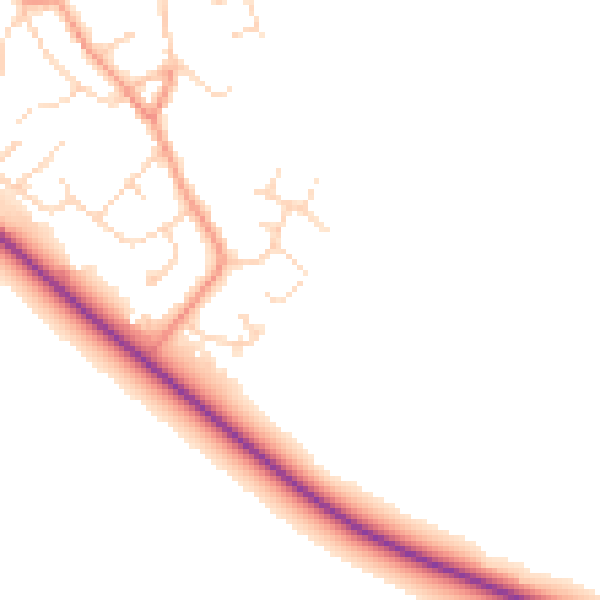 Daytime road noise heatmap for DN41 8SH