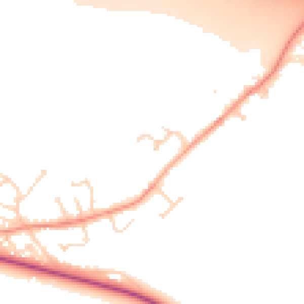 Daytime road noise heatmap for DN41 8TA