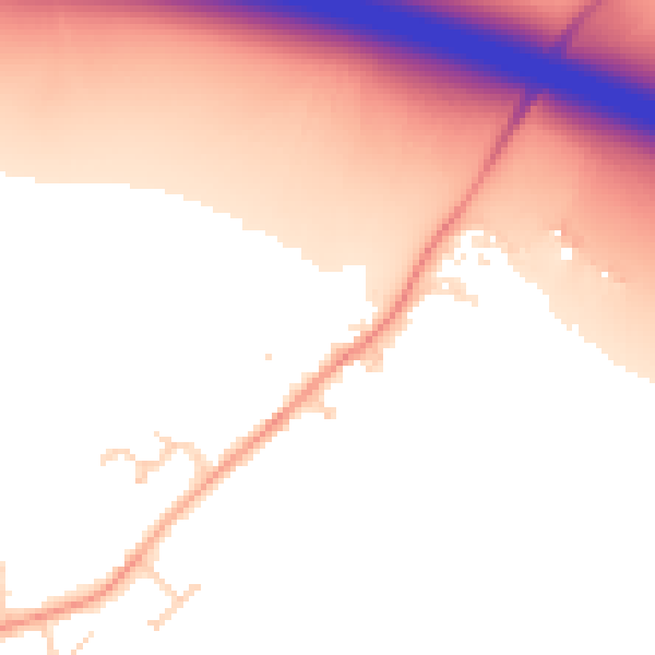 Daytime road noise heatmap for DN41 8TQ