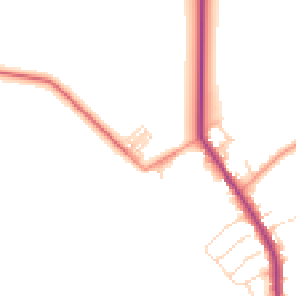 Daytime road noise heatmap for DN5 0AL