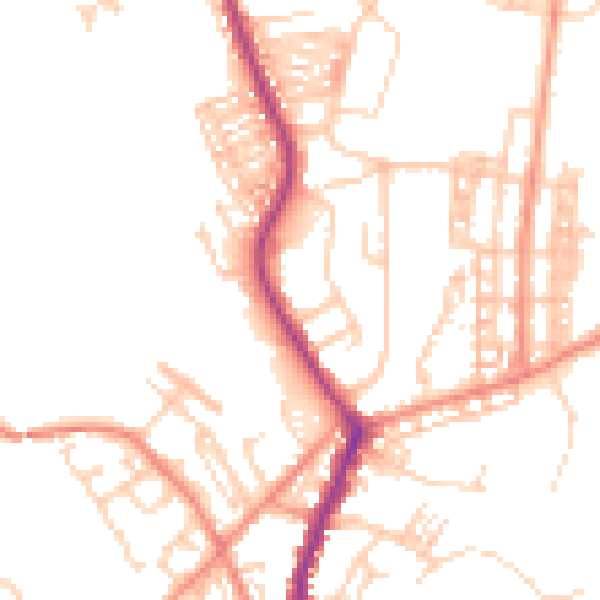Daytime road noise heatmap for DN5 0AN