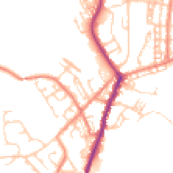 Daytime road noise heatmap for DN5 0AQ