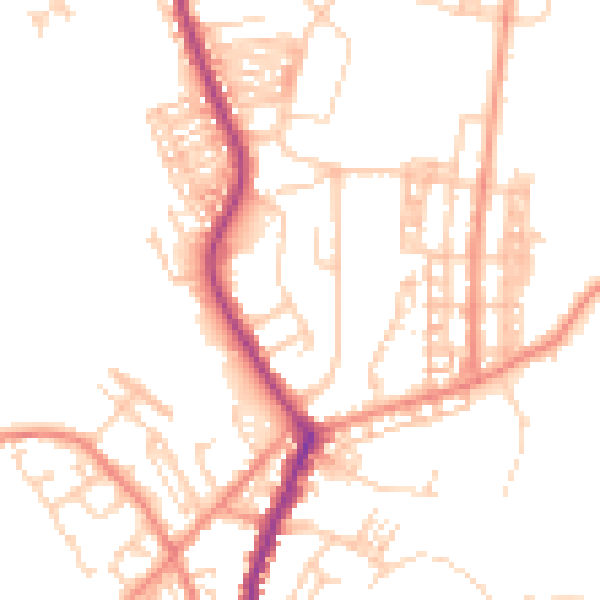 Daytime road noise heatmap for DN5 0AW