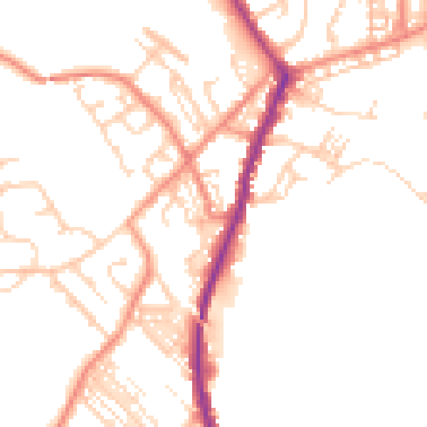 Daytime road noise heatmap for DN5 0AX