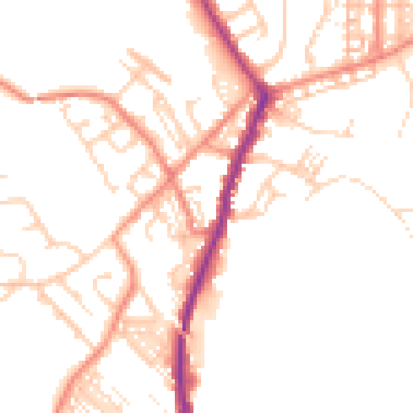 Daytime road noise heatmap for DN5 0AY