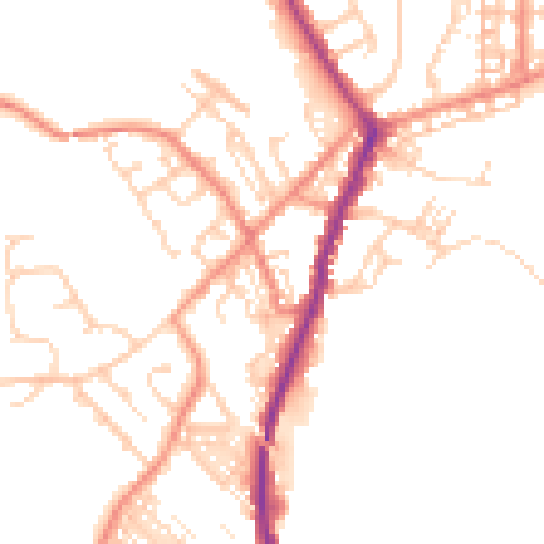 Daytime road noise heatmap for DN5 0AZ