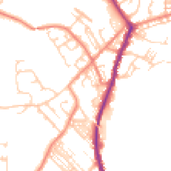 Daytime road noise heatmap for DN5 0BD