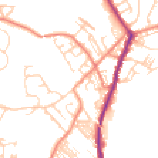 Daytime road noise heatmap for DN5 0BE