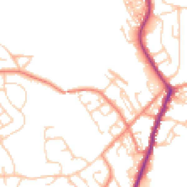 Daytime road noise heatmap for DN5 0BL