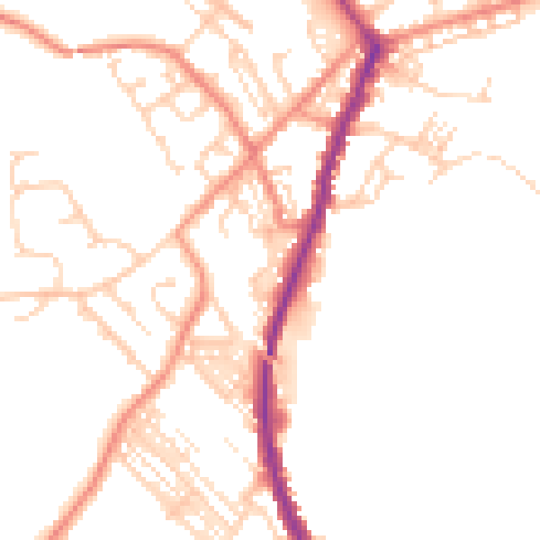 Daytime road noise heatmap for DN5 0BN