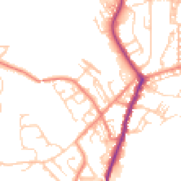 Daytime road noise heatmap for DN5 0BP