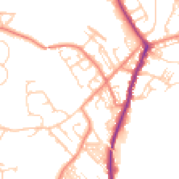 Daytime road noise heatmap for DN5 0BQ