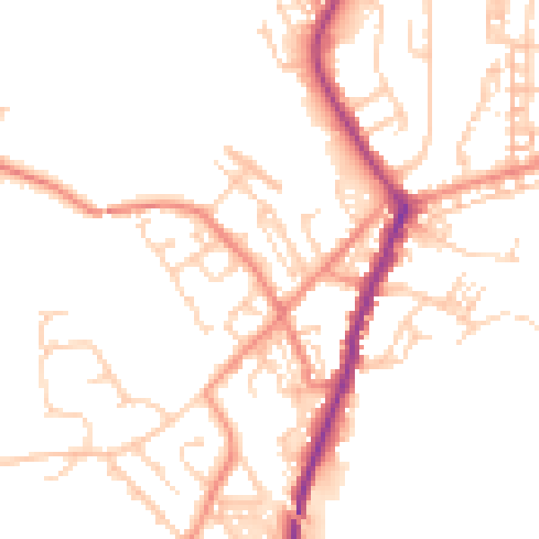 Daytime road noise heatmap for DN5 0BS