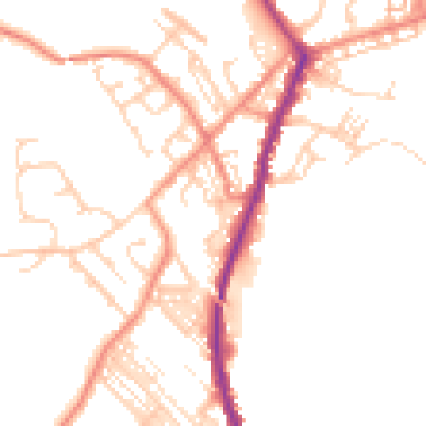 Daytime road noise heatmap for DN5 0BW