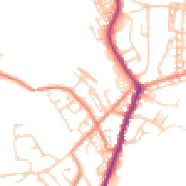 Daytime road noise heatmap for DN5 0BZ