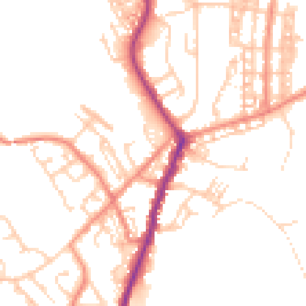 Daytime road noise heatmap for DN5 0DD