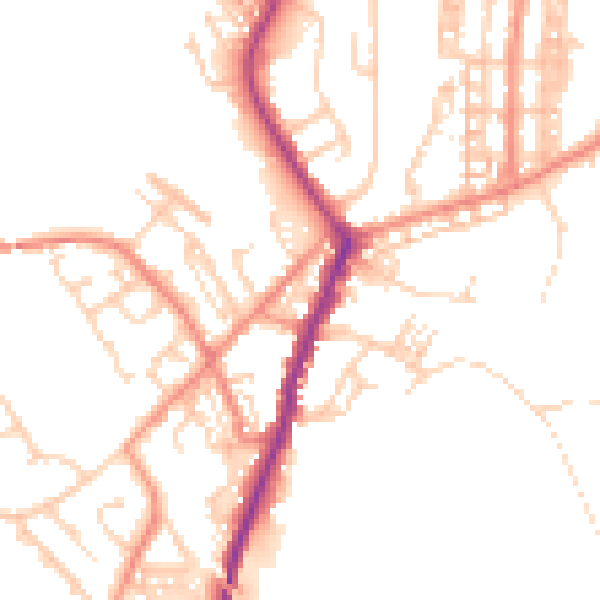 Daytime road noise heatmap for DN5 0DE
