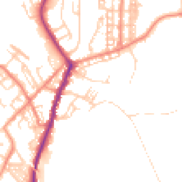 Daytime road noise heatmap for DN5 0DG