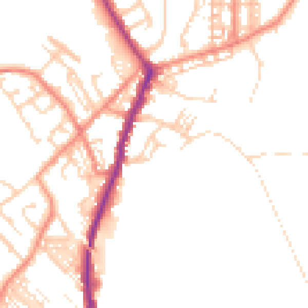 Daytime road noise heatmap for DN5 0DN