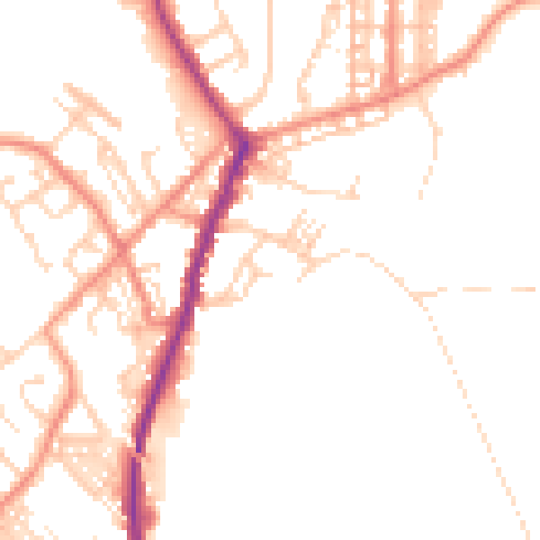 Daytime road noise heatmap for DN5 0DP